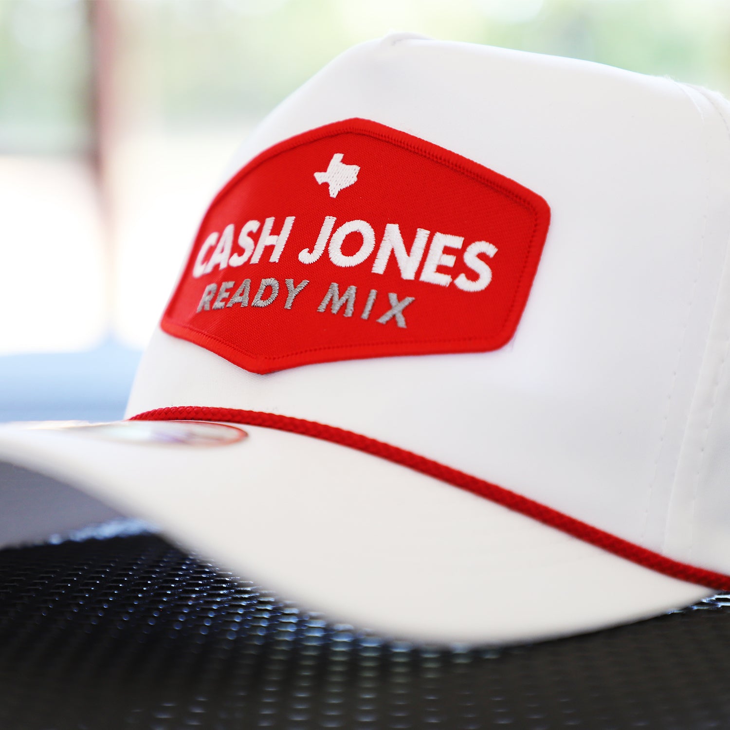 CJ Jones Patch - Wht w/ Red Rope